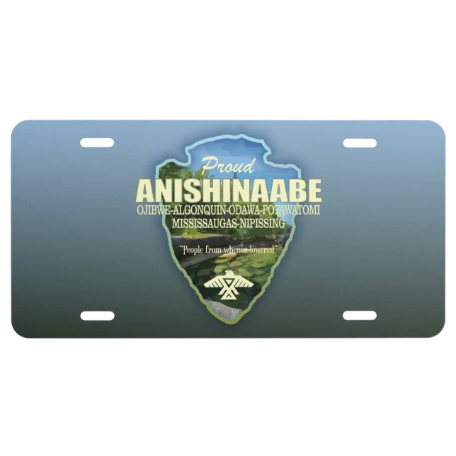 Anishinaabe (arrowhead) license plate (Front)