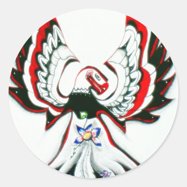 Anishinaabe Thunderbird Classic Round Sticker (Front)