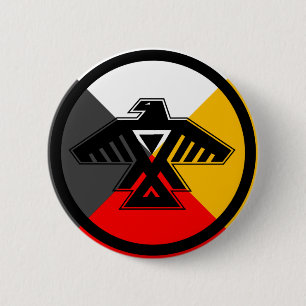 Anishinaabe Thunderbird in the Four Directions Button