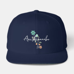 Anishinaabee Signature Floral Flat-Bill Hat