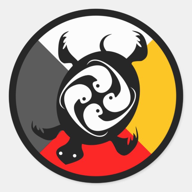 Anishinabek Dodem Miskwaadesi Classic Round Sticker (Front)