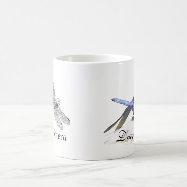 Anisoptera dragonfly drawing coffee mug (Center)