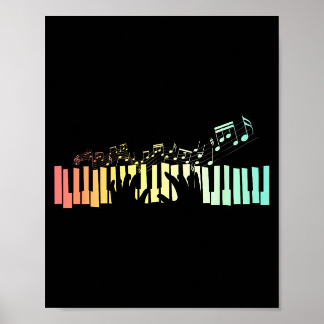 Anist Keyboards Music Notes Ano  Poster (Front)