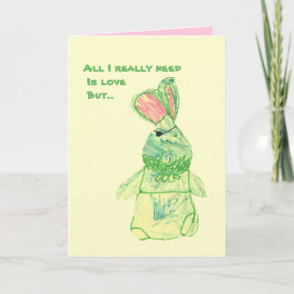 Anita Bunny "Funny" Card Vertical All Sizes