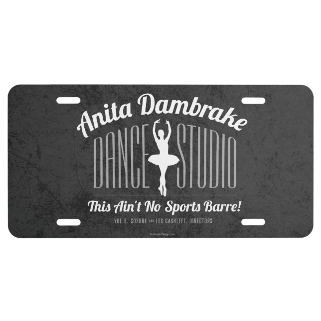 Anita Dambrake Dance Studio License Plate (Front)