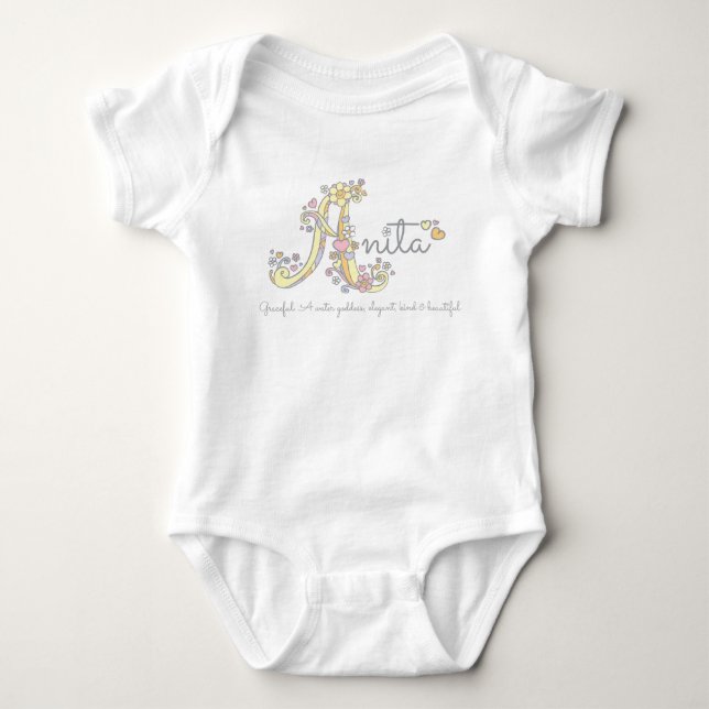 Anita girls name decorative custom meaning baby bodysuit (Front)