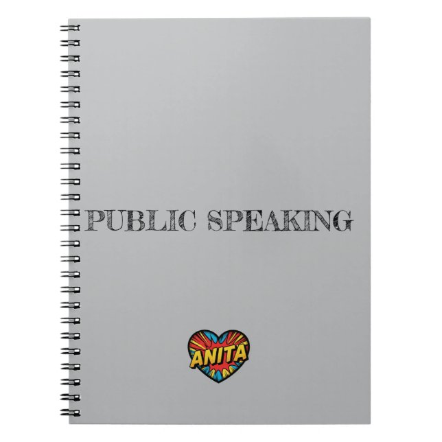 Anita Heart Gray Notebook (Front)