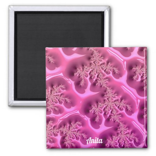 ANITA  Personalized Fractal Design  Pink Waffle  Magnet