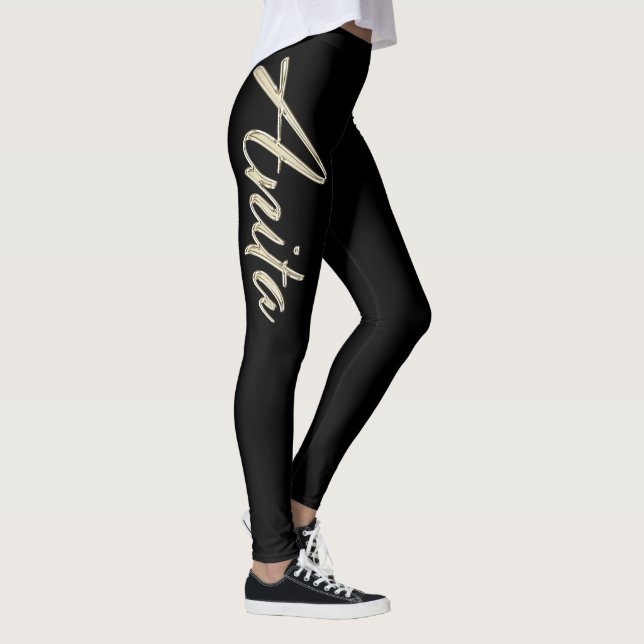 Anita white gold Handwriting trousers Leggings (Right)