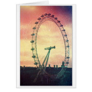 Anitiqued London Eye at Sunrise Cards