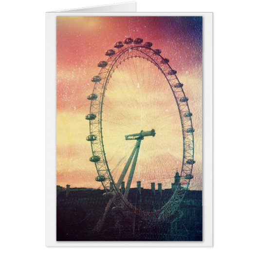 Anitiqued London Eye at Sunrise Cards (Front)