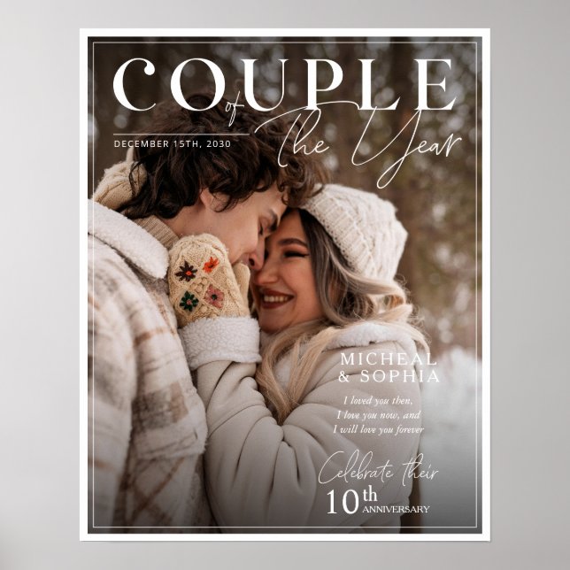 Aniversary Magazine Photo Cover Personalize Poster (Front)