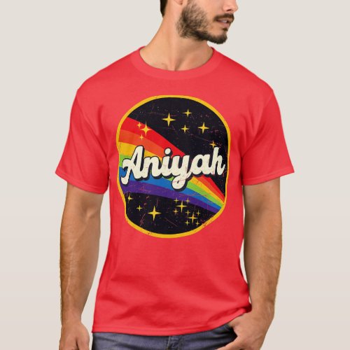 Aniyah Rainbow In Space Vintage GrungeStyle T_Shirt