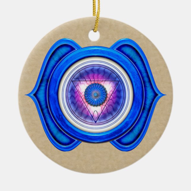 Anja or Third Eye the 6th Chakra Ceramic Ornament (Front)