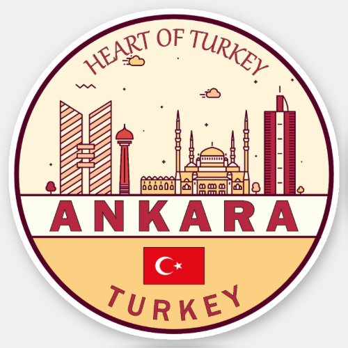 Ankara Turkey City Skyline Emblem Sticker