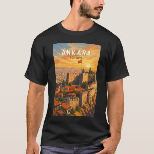 Ankara Turkey Illustration Travel Art Vintage T-Shirt