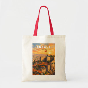 Ankara Turkey Illustration Travel Art Vintage Tote Bag