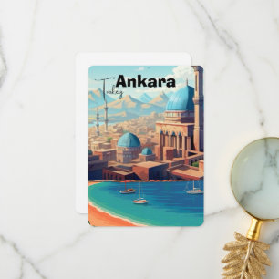 Ankara Turkey wall art - Turkey, Ankara print, Ank Thank You Card