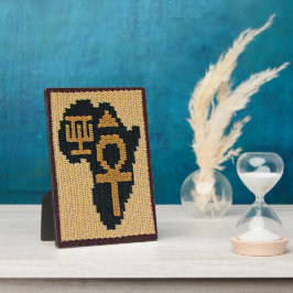 Ankh Africa Adinkra Symbol Artisan Crochet Print   Plaque