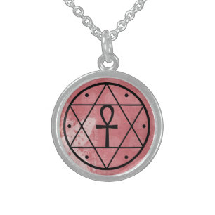 Ankh and Solomon Seal Sterling Silver Necklace