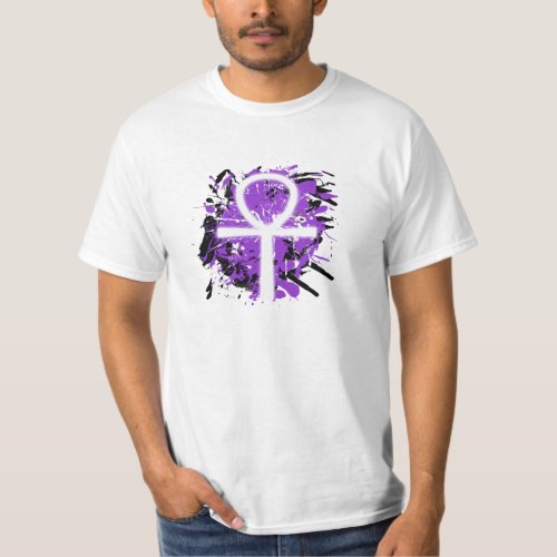 Ankh Color Splatter Purple Men T_Shirt