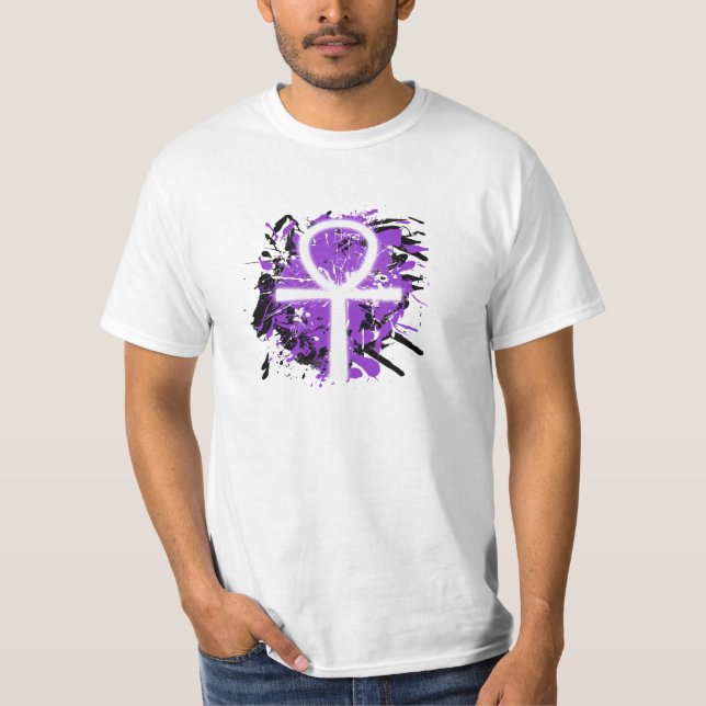Ankh Color Splatter (Purple, Men) T-Shirt (Front)
