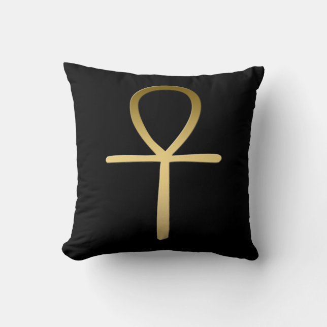 Ankh cross Egyptian symbol Throw Pillow (Front)