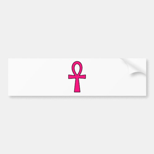 Ankh Egyptian Hieroglyphic Cross Key Life Pink Bumper Sticker