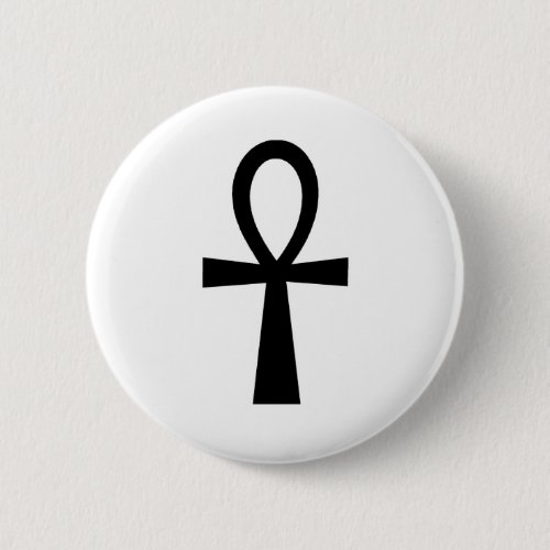 Ankh Egyptian Hieroglyphic Symbols Life Key Black Pinback Button