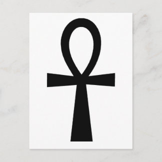 Ankh Egyptian Hieroglyphic Symbols Life Key Black Postcard