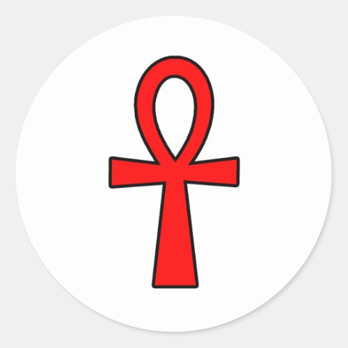 Ankh Egyptian Hieroglyphic Symbols Life Key Red Classic Round Sticker