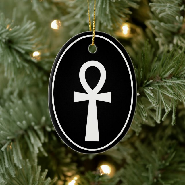 Ankh Egyptian Symbol Ceramic Ornament (Tree)