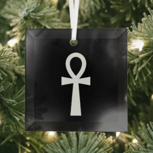 Ankh Egyptian Symbol Glass Ornament