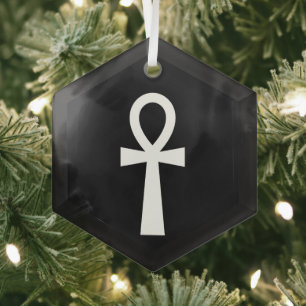 Ankh Egyptian Symbol Glass Ornament