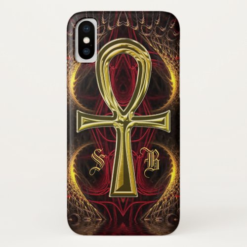 Ankh Gold Goddess Custom Name Initials iPhone XS Case