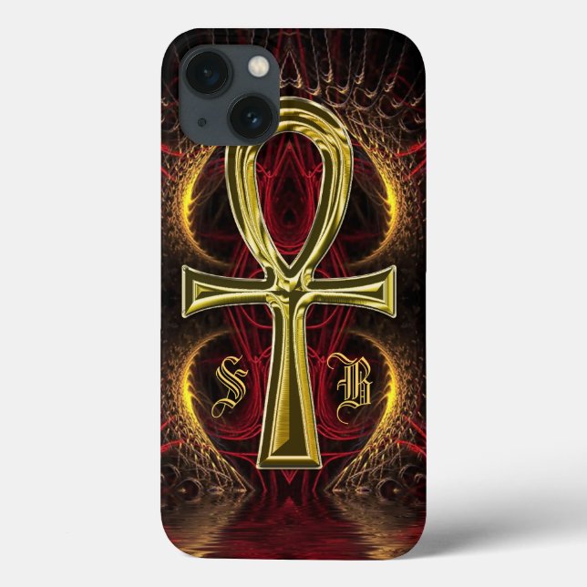 Ankh Gold Goddess Monogram Case-Mate iPhone Case (Back)