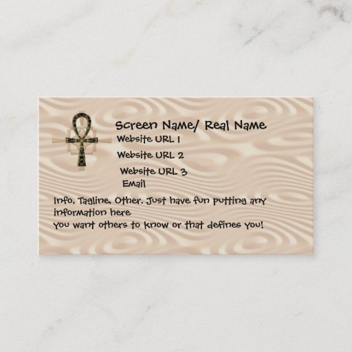 Customizable Ankh Intoduction Card Business Card Templates