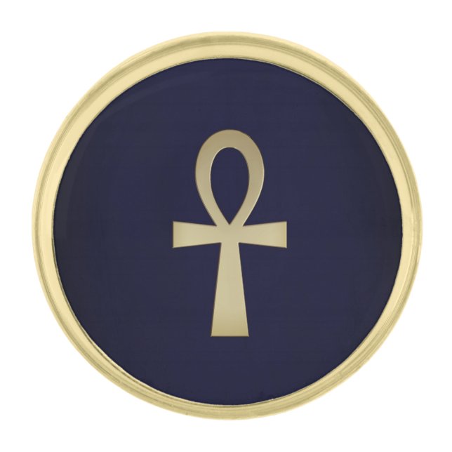 Ankh Key Of Life Gold Finish Lapel Pin (Front)