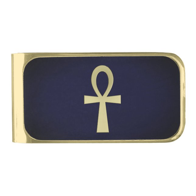 Ankh Key Of Life Gold Finish Money Clip (Front)