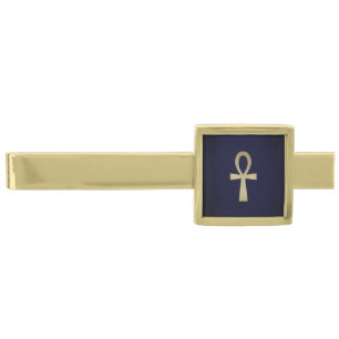 Ankh Key Of Life Gold Finish Tie Bar