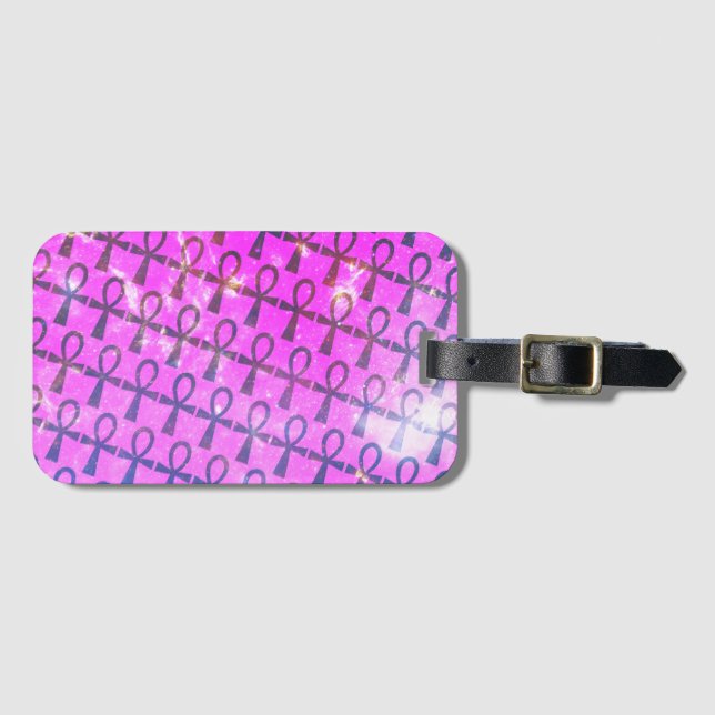 Ankh Pattern Luggage Tag (Front Horizontal)