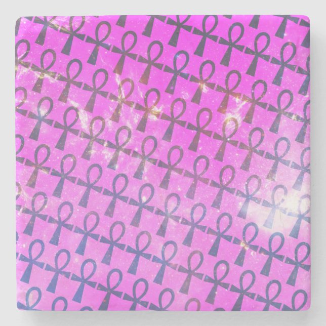 Ankh Pattern Stone Coaster (Front)