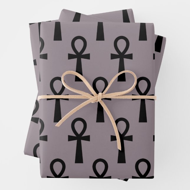 Ankh Purple Wrapping Paper Sheets (In situ)
