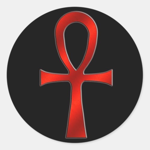 Ankh Red Classic Round Sticker