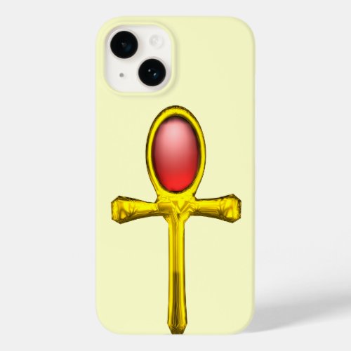 ANKH RED TALISMAN GOLD EGYPTIAN JEWEL Cream Case_Mate iPhone 14 Case