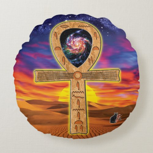 Ankh Round Pillow