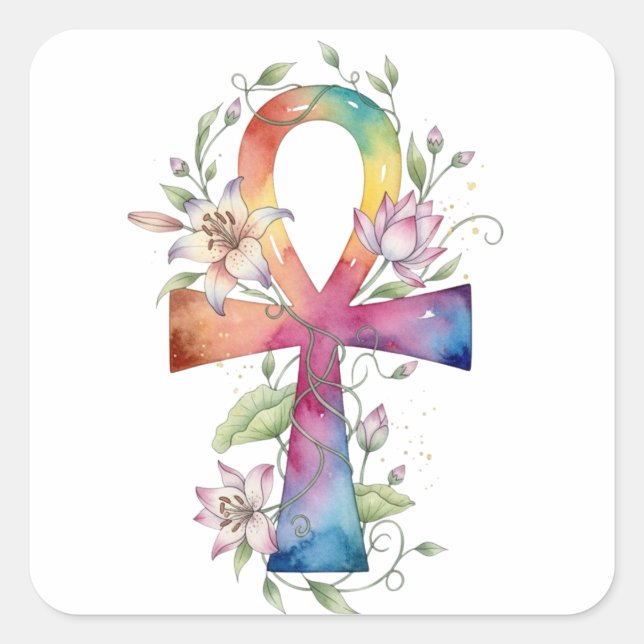 Ankh Sacred Premium Sticker Watercolor (Front)