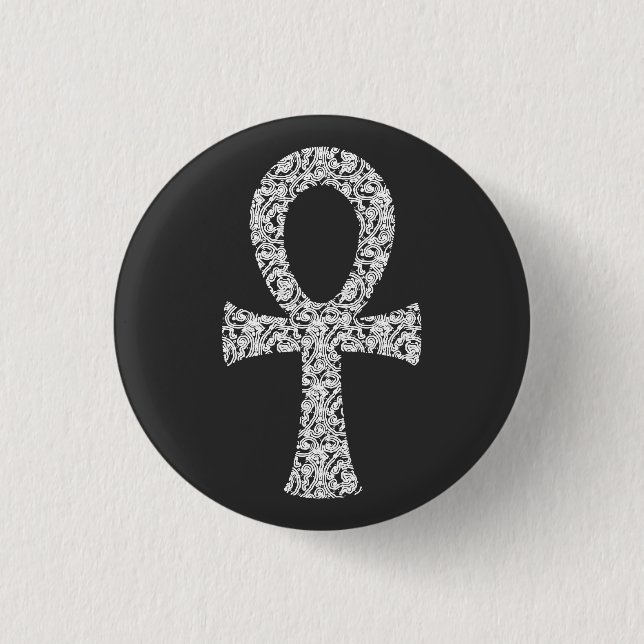 Ankh Swirl Pattern Button (Front)