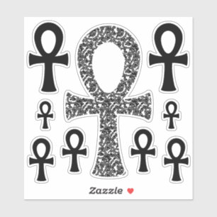 Ankh Swirl Pattern Sticker