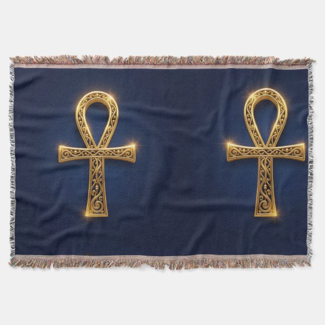 Ankh Symbol Bedeutung – Schlüssel des Lebens´10 Throw Blanket (Front)